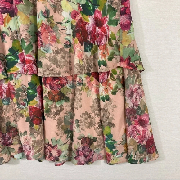 Adrianna Papell Floral Layered V-Neck Dress size 8 - Picture 7 of 12